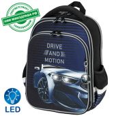 Ранец BRAUBERG QUADRO, 3 отделения, с брелоком, "Sport car", LED-ЛАМПОЧКИ, 37х28х18 см, 271359 Ранец BRAUBERG QUADRO, 3 отделения, с брелоком, "Sport car", LED-ЛАМПОЧКИ, 37х28х18 см, 271359