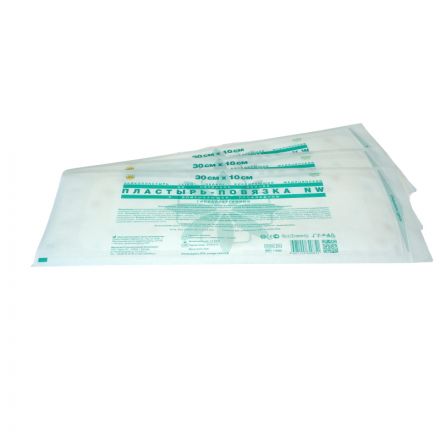 Пластырь-повязка неткан основа впит подушка 30x10см 50шт/уп LEIKO