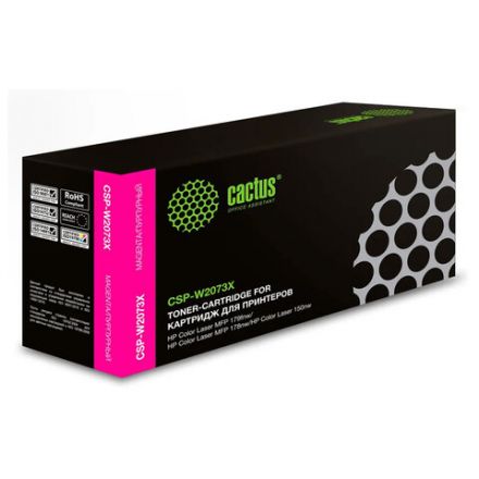 Картридж лазерный CACTUS (CSP-W2073X) для HP Color Laser 150a/150nw/178nw, пурпурный, ресурс 1300 страниц Картридж лазерный CACTUS (CSP-W2073X) для HP Color Laser 150a/150nw/178nw, пурпурный, ресурс 1300 страниц