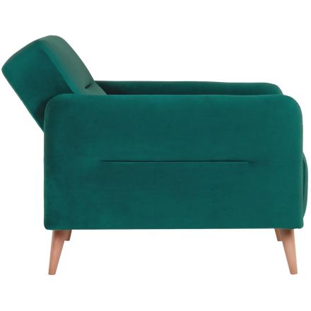 Кресло _ХД Finsoffa HYGGE Relax 1, раскл. тк. велюр Formula 668 зеленый