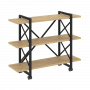 Loft Стеллаж на колесных опорах-3 полки VR.L-MST.K-3.8V Тиквуд светлый/Чёрный металл 1200*400*968