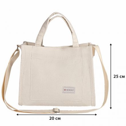 Сумка шоппер HEIKKI MINI (ХЕЙКИ), вельвет, 25х20 см, бежевый, 272440
