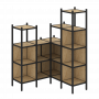 Loft Угловой внутренний стеллаж наборный VR.L-39 Тиквуд светлый/Чёрный металл 1278*1278*1869