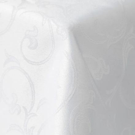 Скатерть Luscan Журавинка 145х180см (88%ПЭ, 12%хлопок) рис веточка, белый