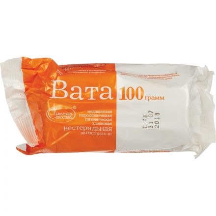 Перевяз. ср-ва Вата гигиен. нестер. 100г 150шт/уп Емельянъ Савостинъ ШК0140 Перевяз. ср-ва Вата гигиен. нестер. 100г 150шт/уп Емельянъ Савостинъ ШК0140
