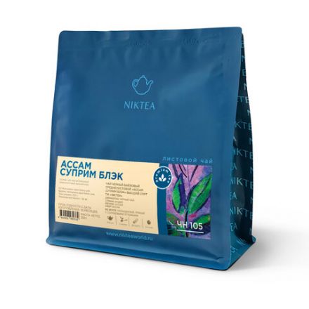 Чай листовой NIKTEA "Ассам Суприм Блэк" черный, среднелистовой, 250 г, TNIKTE-L00007
