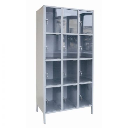 Шкаф для сумок N_ШМ-12КХ-С, 12 ячеек, оргстекло 898х500х1862