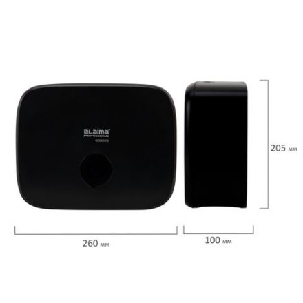 Диспенсер для полотенец LAIMA PROFESSIONAL PREMIUM BLACK (Система H2), Z-сложения, черный, ABS-пластик, 609522