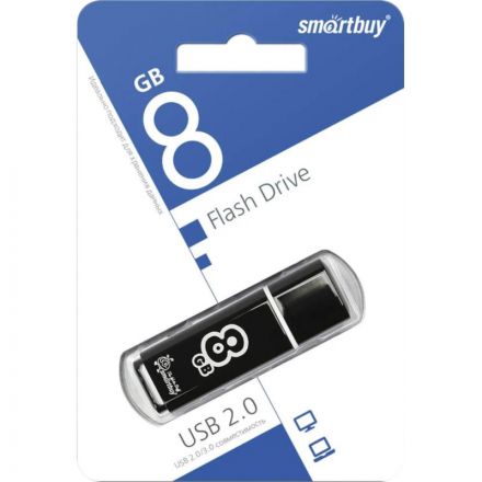 Флеш-память SmartBuy Glossy series 8 Gb USB 2.0 черная Флеш-память SmartBuy Glossy series 8 Gb USB 2.0 черная