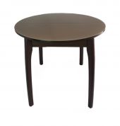 Стол В-46 D 90(125)*90 ЛДСП 16мм+стекло 4мм Капучино, вставка "бабочка", опоры массив бука венге Стол В-46 D 90(125)*90 ЛДСП 16мм+стекло 4мм Капучино, вставка "бабочка", опоры массив бука венге