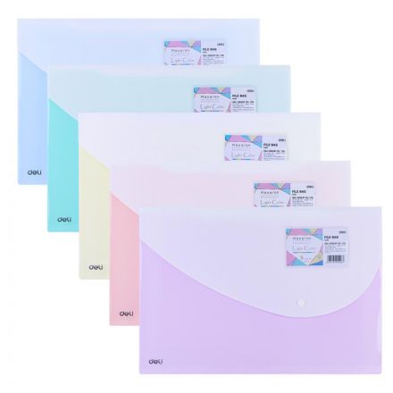 Папка-конверт на кнопке Deli А4+, 180мкм,карман,цвет в асс, 5506 Папка-конверт на кнопке Deli А4+, 180мкм,карман,цвет в асс, 5506