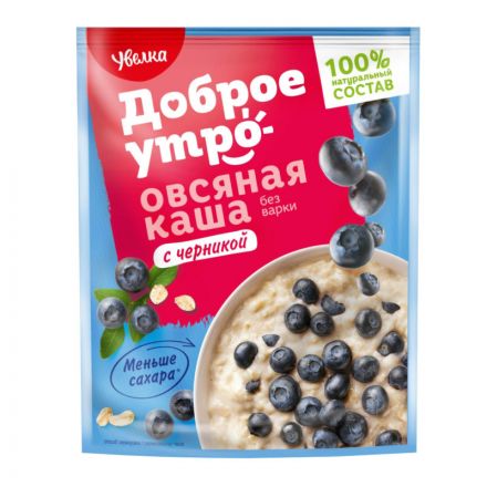 Каша Увелка овсяная с черникой 40гх20шт/уп