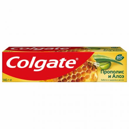 Зубная паста 100 мл COLGATE "Прополис и алоэ", забота о деснах, с фторидом и кальцием, 7891024131411