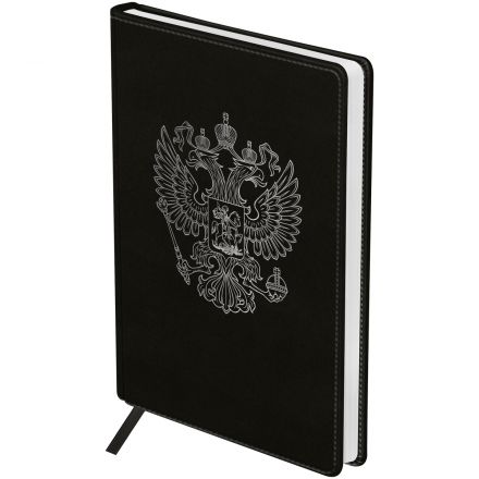 Ежедневник недатированный, А5, 160л., твердый переплет, кожзам, BG "Орел", черный