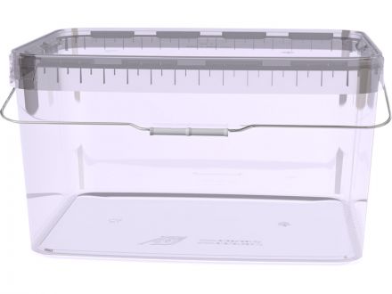 Ведро 11л. прямоугольное, с бесцветной крышкой, с ручкой металл  бесцветное