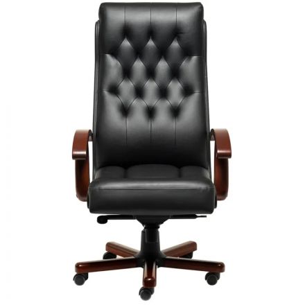 Кресло DARWIN A с выс спинкой черн кожа+к/з/темн орех Кресло DARWIN A с выс спинкой черн кожа+к/з/темн орех