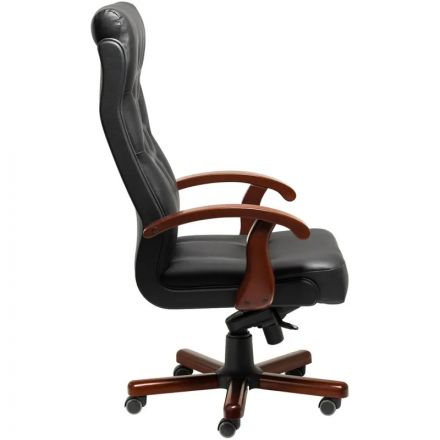 Кресло DARWIN A с выс спинкой черн кожа+к/з/темн орех Кресло DARWIN A с выс спинкой черн кожа+к/з/темн орех