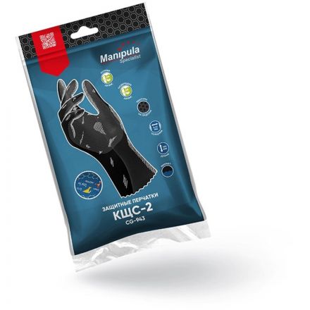 Перчатки защитные латекс,черный Manipula КЩС-2 (L-U-032/CG-943) р.10-10,5