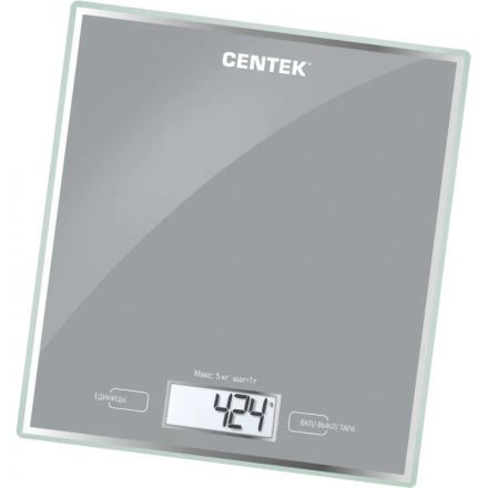 Весы Centek CT-2462 LCD,кухонные,190х200 мм, max 5кг, шаг 1г,серебристый Весы Centek CT-2462 LCD,кухонные,190х200 мм, max 5кг, шаг 1г,серебристый
