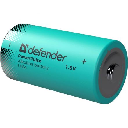 Батарейка DEFENDER алкалиновая LR14-2BL С, блистер, 2шт/уп PowerPulse Батарейка DEFENDER алкалиновая LR14-2BL С, блистер, 2шт/уп PowerPulse