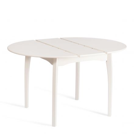 Стол DIAMANTE круглый бук, мдф, шпон дуба, 100 х 100+30 х 75 см, Ivory white Стол DIAMANTE круглый бук, мдф, шпон дуба, 100 х 100+30 х 75 см, Ivory white