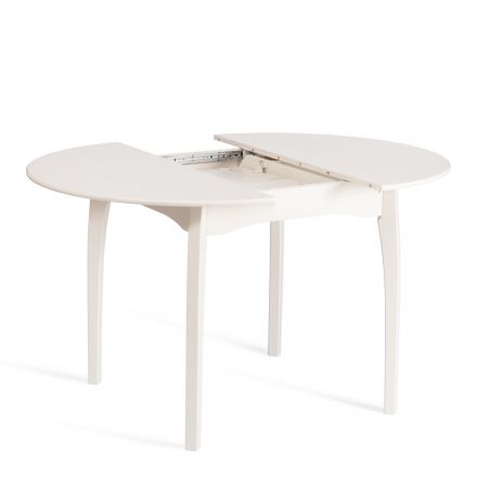 Стол DIAMANTE круглый бук, мдф, шпон дуба, 100 х 100+30 х 75 см, Ivory white Стол DIAMANTE круглый бук, мдф, шпон дуба, 100 х 100+30 х 75 см, Ivory white