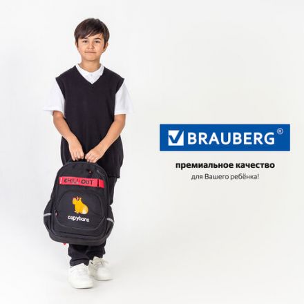 Рюкзак BRAUBERG MOTION, 2 отделения, 3 кармана, "Calm capy", СВЕТЯЩИЙСЯ, 41х28х17 см, 272032 Рюкзак BRAUBERG MOTION, 2 отделения, 3 кармана, "Calm capy", СВЕТЯЩИЙСЯ, 41х28х17 см, 272032