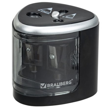 Точилка электрическая BRAUBERG DUAL (для 2 диаметров карандашей!), 4 батарейки АА, черная, 270581 Точилка электрическая BRAUBERG DUAL (для 2 диаметров карандашей!), 4 батарейки АА, черная, 270581