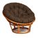 Кресло Папасан/Papasan (23/01 W) /с подушкой и ремешками/ диаметр подушки 125см, 115х101х104см, коньячный, ткань коричневый, 3м7-147