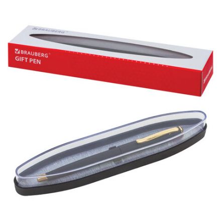 Ручка подарочная шариковая BRAUBERG "Maestro", СИНЯЯ, корпус черный с золотистым, линия письма 0,5 мм, 143470 Ручка подарочная шариковая BRAUBERG "Maestro", СИНЯЯ, корпус черный с золотистым, линия письма 0,5 мм, 143470