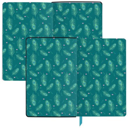 Ежедневник недатированный А5 (138х213 мм), BRAUBERG VISTA, под кожу, гибкий, 136 л., "Peacocks", 112032 Ежедневник недатированный А5 (138х213 мм), BRAUBERG VISTA, под кожу, гибкий, 136 л., "Peacocks", 112032