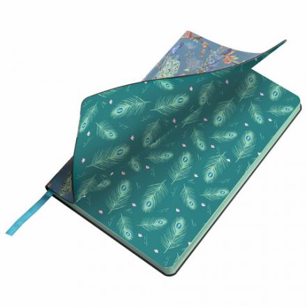 Ежедневник недатированный А5 (138х213 мм), BRAUBERG VISTA, под кожу, гибкий, 136 л., "Peacocks", 112032 Ежедневник недатированный А5 (138х213 мм), BRAUBERG VISTA, под кожу, гибкий, 136 л., "Peacocks", 112032