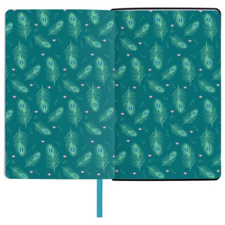 Ежедневник недатированный А5 (138х213 мм), BRAUBERG VISTA, под кожу, гибкий, 136 л., "Peacocks", 112032 Ежедневник недатированный А5 (138х213 мм), BRAUBERG VISTA, под кожу, гибкий, 136 л., "Peacocks", 112032