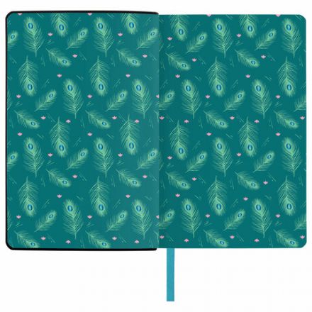 Ежедневник недатированный А5 (138х213 мм), BRAUBERG VISTA, под кожу, гибкий, 136 л., "Peacocks", 112032 Ежедневник недатированный А5 (138х213 мм), BRAUBERG VISTA, под кожу, гибкий, 136 л., "Peacocks", 112032