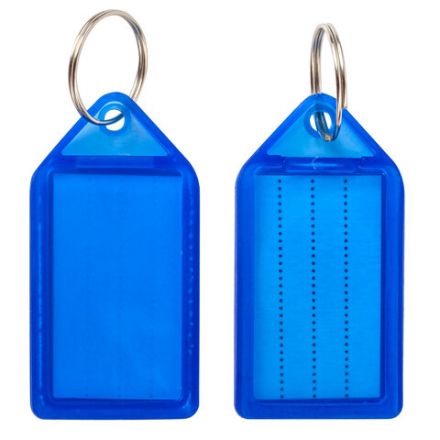 Бирки для ключей КОМПЛЕКТ 20 ШТ., длина 55 мм, инфо-окно 39х22 мм, АССОРТИ, BRAUBERG, 237495