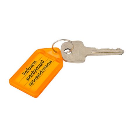 Бирки для ключей КОМПЛЕКТ 20 ШТ., длина 55 мм, инфо-окно 39х22 мм, АССОРТИ, BRAUBERG, 237495