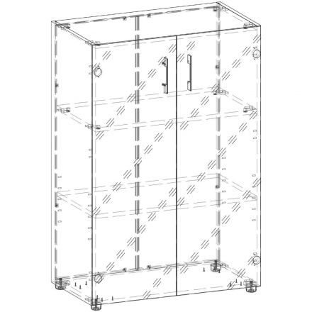 Шкаф YALTA стекл. LT-ST 2.4 вяз благородный В1217