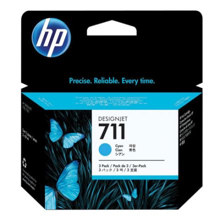 Картридж струйный для плоттера HP (CZ134A) Designjet T120/520, №711, голубой, комплект 3 шт. х 29 мл, оригинальный Картридж струйный для плоттера HP (CZ134A) Designjet T120/520, №711, голубой, комплект 3 шт. х 29 мл, оригинальный