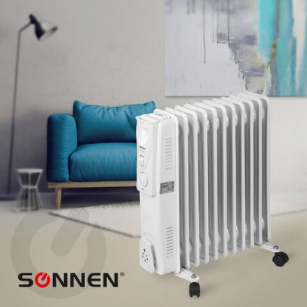 Обогреватель масляный SONNEN DFS-11, 2500 Вт, 11 секций, белый, 453500 Обогреватель масляный SONNEN DFS-11, 2500 Вт, 11 секций, белый, 453500