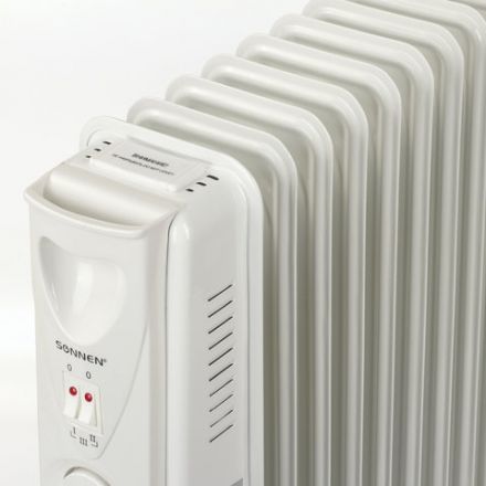 Обогреватель масляный SONNEN DFS-11, 2500 Вт, 11 секций, белый, 453500 Обогреватель масляный SONNEN DFS-11, 2500 Вт, 11 секций, белый, 453500