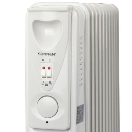 Обогреватель масляный SONNEN DFS-11, 2500 Вт, 11 секций, белый, 453500 Обогреватель масляный SONNEN DFS-11, 2500 Вт, 11 секций, белый, 453500