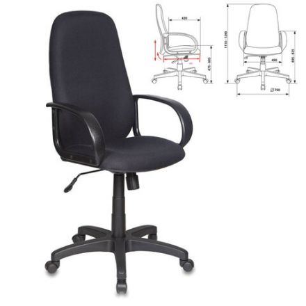Кресло офисное CH-808AXSN/BLACK, ткань, черное