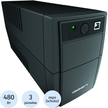 ИБП Ippon Back Basic 850S New Euro 480Вт 850ВА черный (2095135)