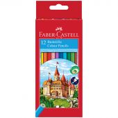 Карандаши цветные Faber-Castell "Замок", 12цв., шестигр., заточ., картон, европодвес Карандаши цветные Faber-Castell "Замок", 12цв., шестигр., заточ., картон, европодвес