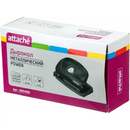 Дырокол Attache Power до 10л., металл., чёрный Дырокол Attache Power до 10л., металл., чёрный