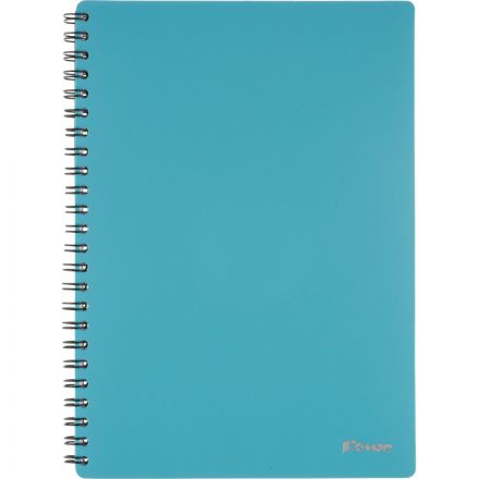 Бизнес-тетрадь Комус А5 60л, кл., обл.пластик, спираль, голубая Classic
