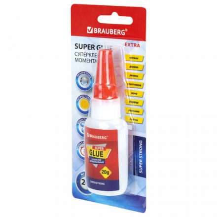 Клей моментальный ультрапрочный суперклей BRAUBERG EXTRA, 20 г, МАКСИМАЛЬНЫЙ ОБЪЕМ, 608101 Клей моментальный ультрапрочный суперклей BRAUBERG EXTRA, 20 г, МАКСИМАЛЬНЫЙ ОБЪЕМ, 608101