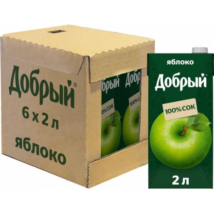 Сок Добрый яблочный 2 л Сок Добрый яблочный 2 л
