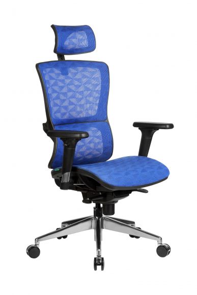 Кресло RCH A8 Чёрный пластик/Синяя сетка