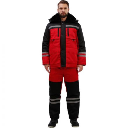 Костюм рабочий зимний муж з03-КПК красн/чер (р.64-66) 170-176